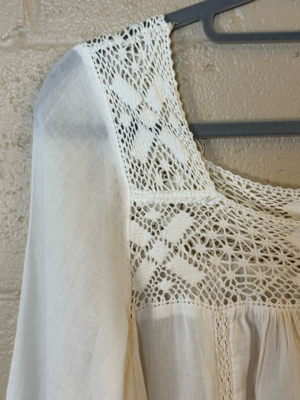 Vintage Spell Designs Sunday Feels Lace Trim Blouse in Medium - Picture 7 of 16
